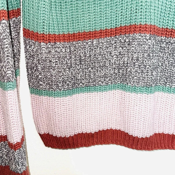 Maurices Multicolor Striped Button Front Henley Knit Sweater Small Women’s - Picture 6 of 12